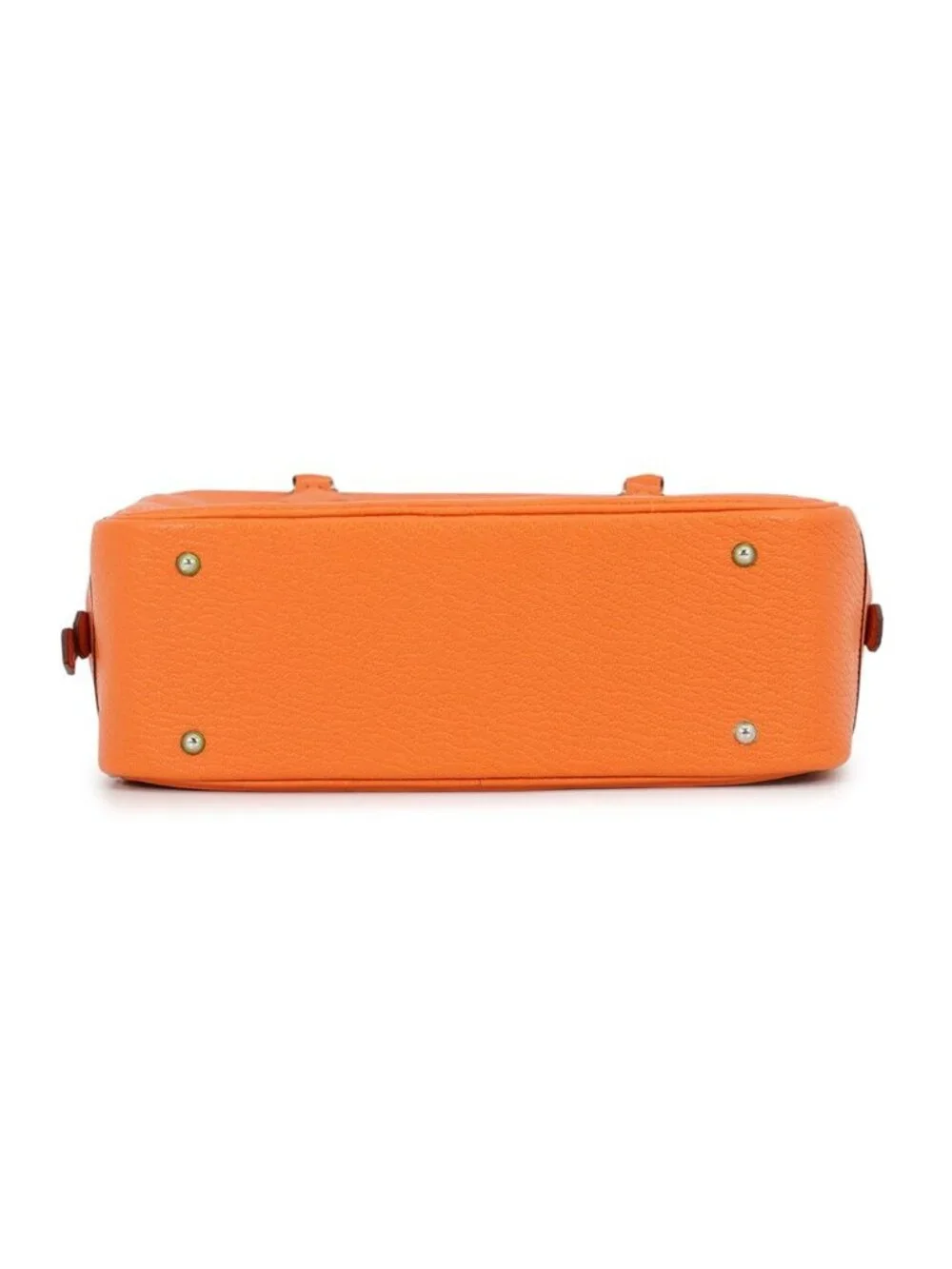 Hermes Handbag Plume Mini Orange Silver Chevre Mysore Bag